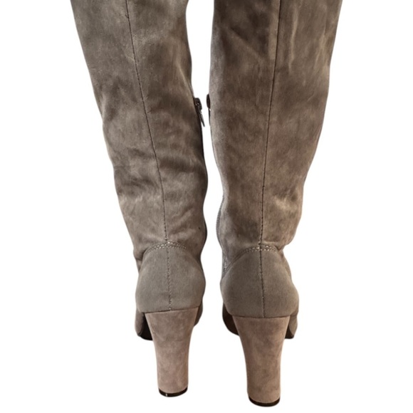 Women’s Faux Suede Gray/ Taupe Over-the-Knee Heeled Tall Boots Sz EU 39/ 8.5 US - Picture 11 of 13